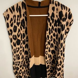 Reversible Leopard Brown Tan Shawl